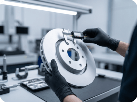 Brake disc undergoing performance testing